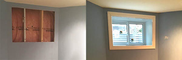 Window cut out before and after